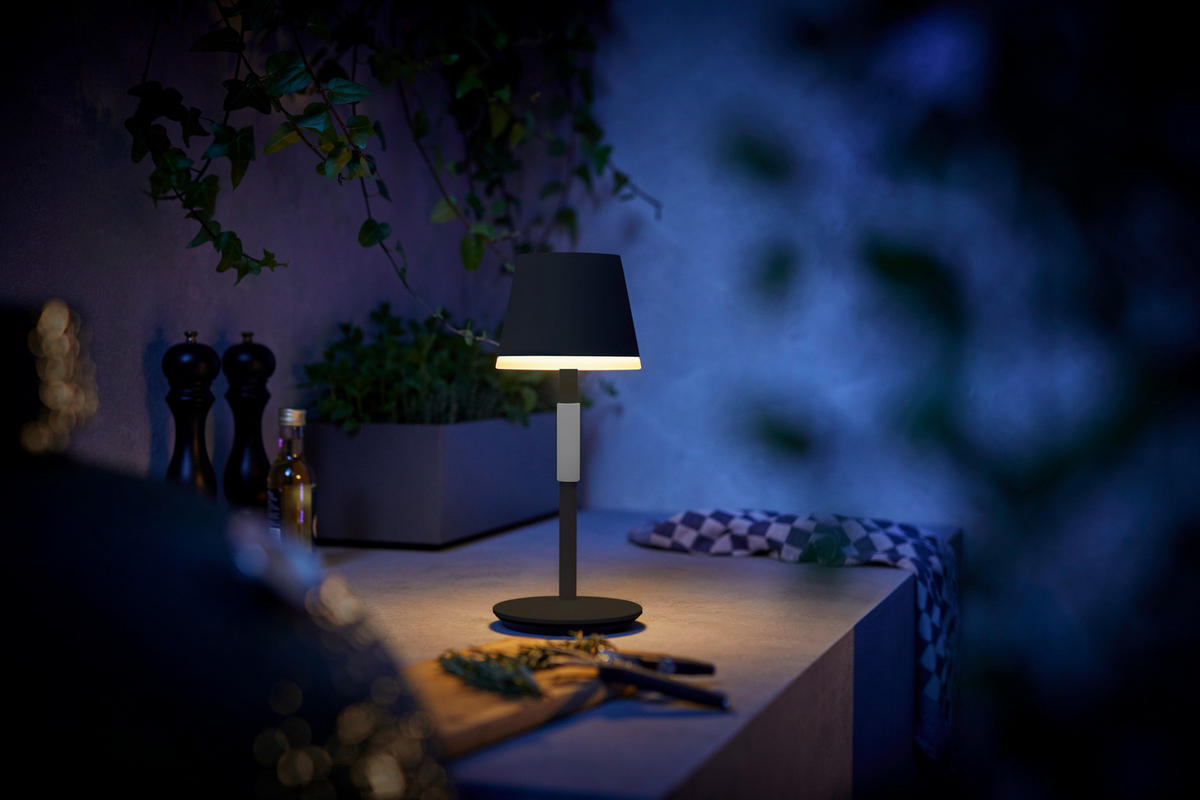 AKKU-TISCHLEUCHTE - Weiss, Design, Metall (14,2/35cm) - Philips HUE