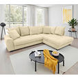 ECKSOFA Naturfarben Cord Rückenkissen, Armlehnenkissen, Bettkasten, Schlaffunktion, Rücken echt, Liegefläche im Originalstoff  - Schwarz/Naturfarben, KONVENTIONELL, Kunststoff/Textil (304/212cm) - Carryhome