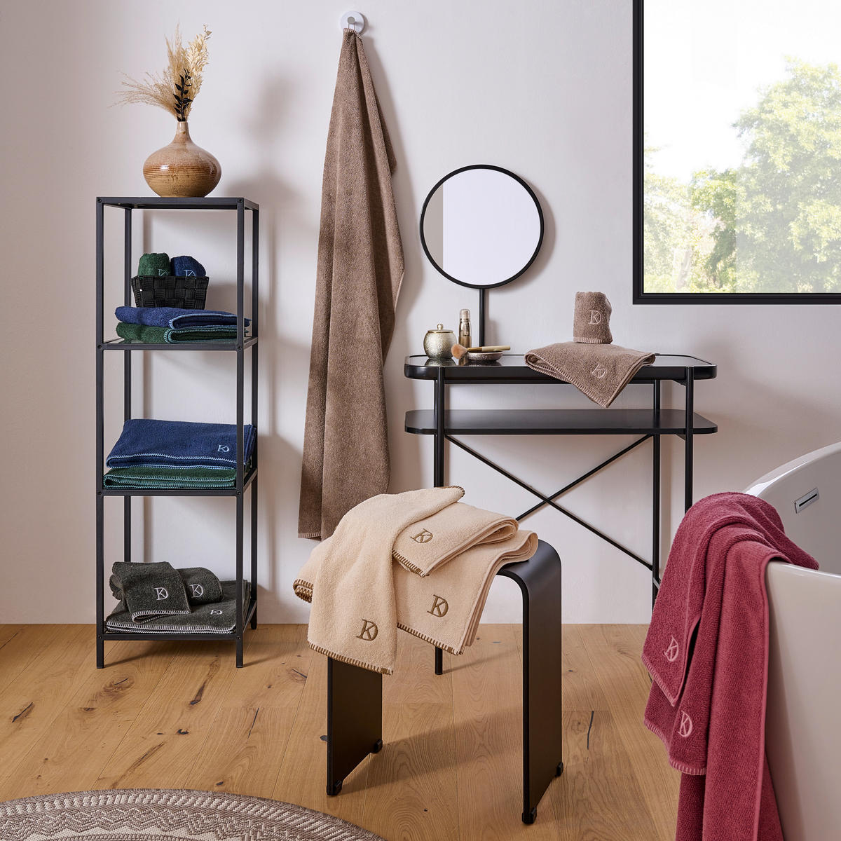 RUČNÍK, 50/100 cm, tmavě růžová - tmavě růžová, Konvenční, textil (50/100cm) - Dieter Knoll