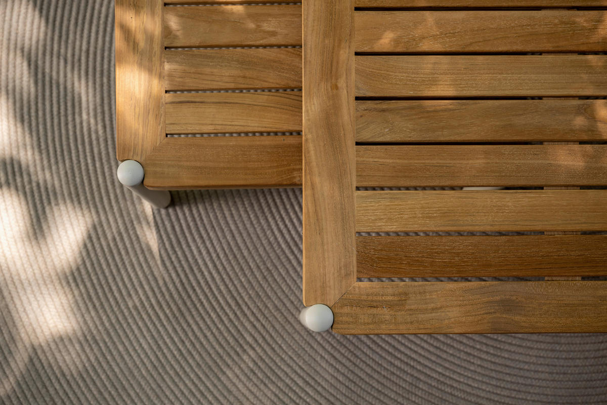 GARTENBEISTELLTISCH 80/60/35 cm Holz, Metall  - Anthrazit/Teakfarben, Basics, Holz/Metall (80/60/35cm) - Stern