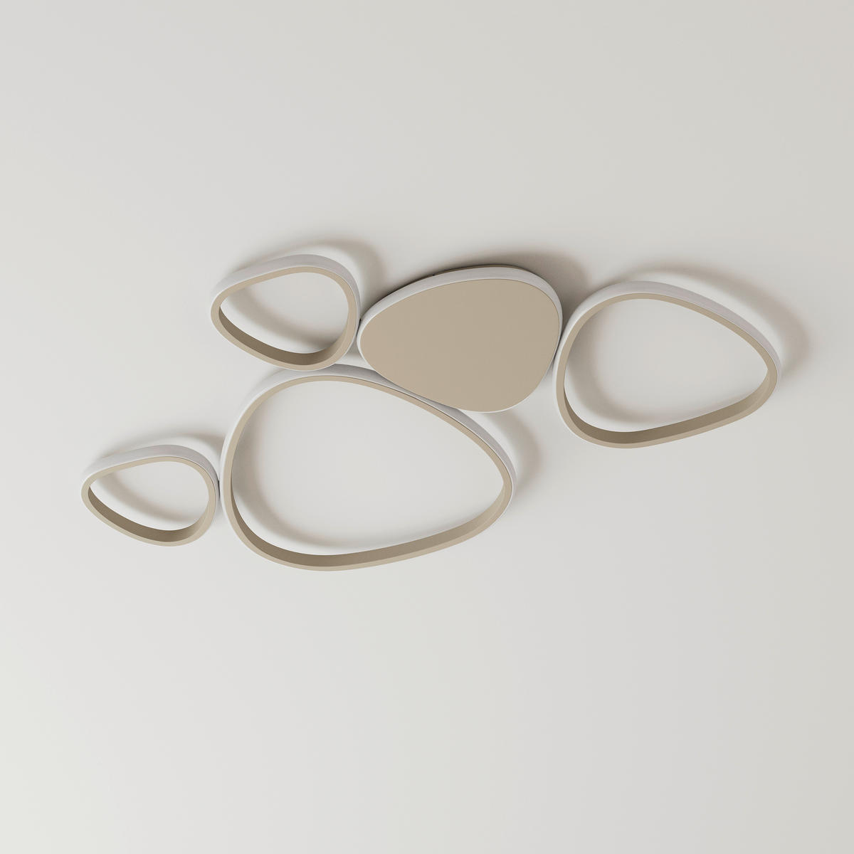 Plafonieră Cu Led 6,5 W     - nisipiu, Design, plastic/metal (90,5l) - Novel