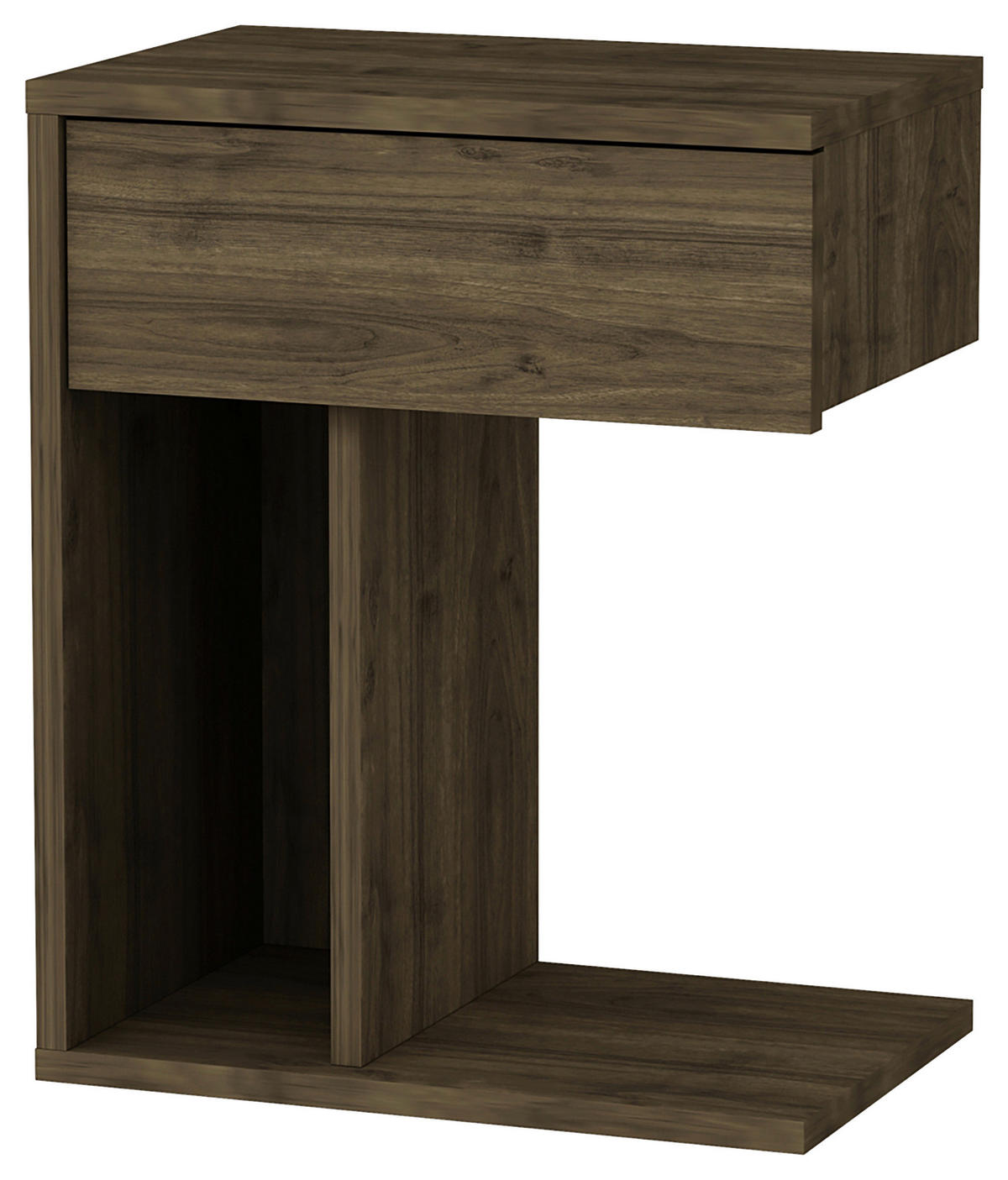NACHTTISCH 44,4/55/29,4 cm  in Walnussfarben  - Walnussfarben, Design, Holzwerkstoff (44,4/55/29,4cm) - MID.YOU