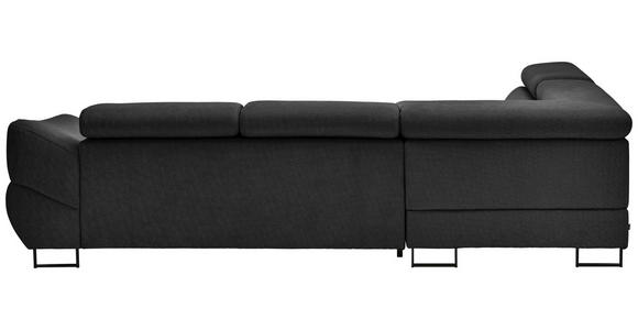 ECKSOFA in Webstoff Schwarz  - Schwarz, Design, Textil/Metall (235/280cm) - Hom`in