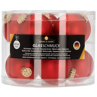 JULGRANSKULOR SET 7 cm 10 delar  - röd, Klassisk, glas (7cm)