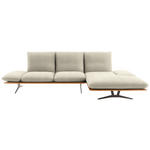 ECKSOFA in Flachgewebe Beige  - Beige/Schwarz, Design, Holz/Textil (314/159cm) - Dieter Knoll