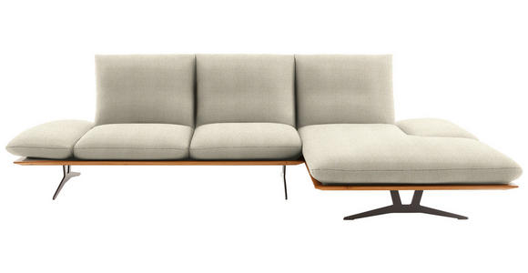 ECKSOFA in Flachgewebe Beige 314/159 cm - Beige/Schwarz, Design, Holz/Textil (314/159cm) - Dieter Knoll