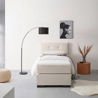 BOXSPRINGOVÁ POSTEĽ, 90/200 cm krémová - čierna/krémová, Modern, kartón/drevo (90/200cm) - MID.YOU