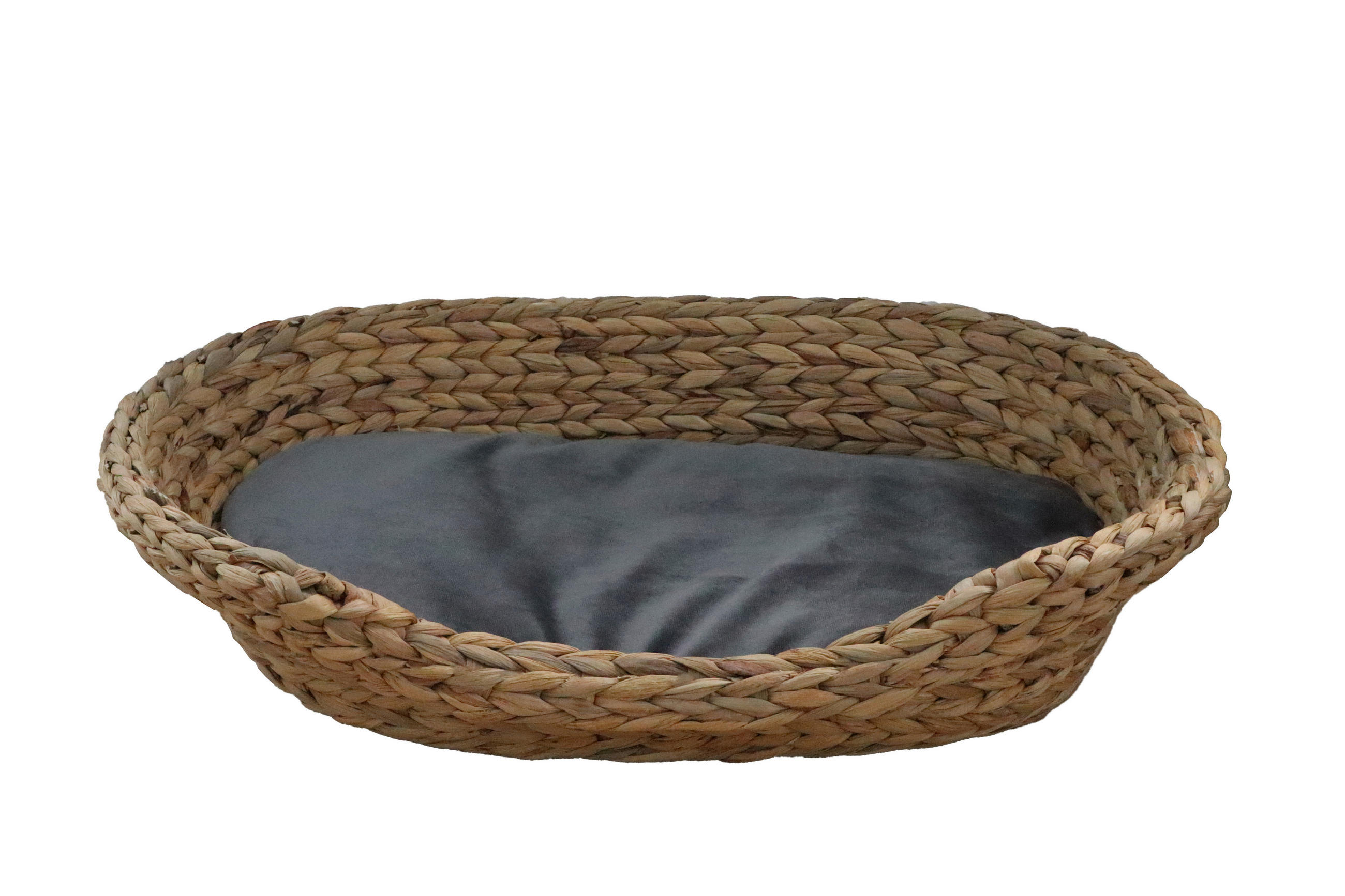 TIERBETT Wasserhyazinthe oval - Naturfarben/Grau, KONVENTIONELL, Naturmaterialien (72/56/17cm)