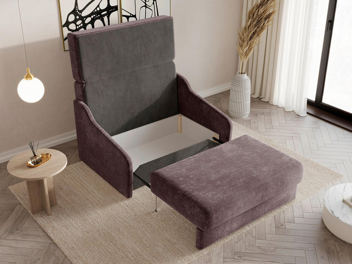 SCHLAFSOFA Bordeaux  - Bordeaux/Schwarz, Design, Kunststoff/Textil (136/86/113cm) - MID.YOU