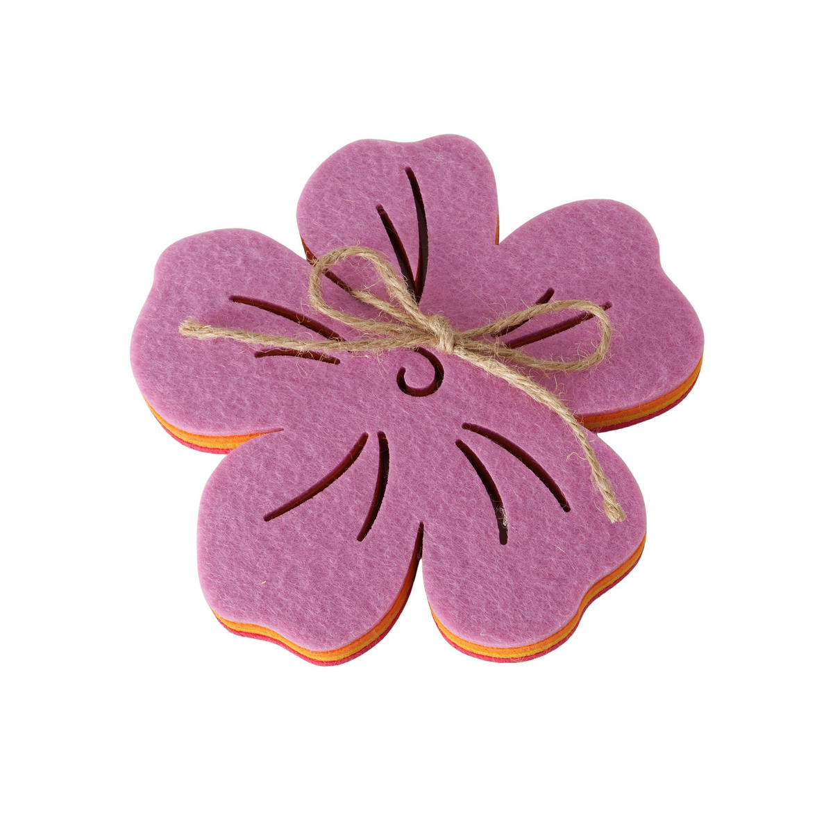 GLASUNTERSETZERSET   - Lila/Rot, Basics, Textil (13/13/0,3cm)