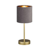 BORDSLAMPA 13/34 cm   - grå/guldfärgad, Design, metall/textil (13/34cm) - Best Price