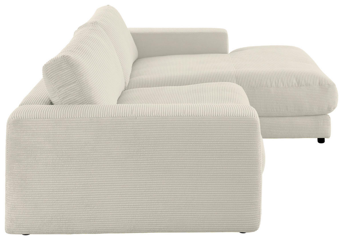 ECKSOFA in Cord Naturfarben  - Schwarz/Naturfarben, Design, Kunststoff/Textil (270/190cm) - Lomoco
