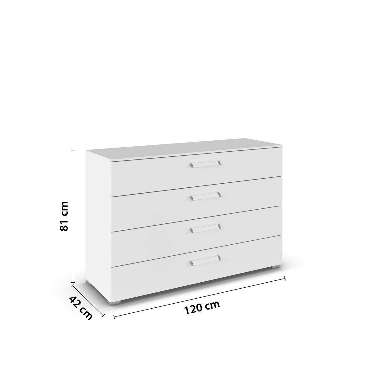KOMMODE  in 120/81/42 cm  - Silberfarben/Weiß, Design, Holzwerkstoff/Kunststoff (120/81/42cm) - Novel