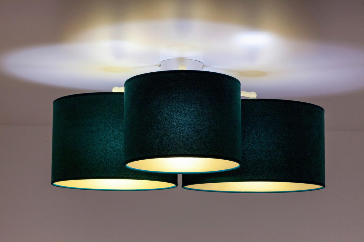 DECKENLEUCHTE Spider 70/27 cm   - Waldgrün, Design, Textil (70/27cm)