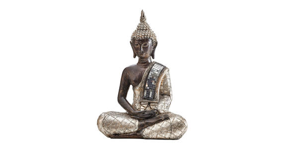 BUDDHA 26,5/36/15 cm  - Silberfarben/Goldfarben, Basics, Kunststoff (26,5/36/15cm) - Ambia Home