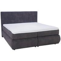BOXSPRINGBETT 180/200 cm  in Dunkelgrau  - Dunkelgrau/Schwarz, Konventionell, Kunststoff/Textil (180/200cm) - Voleo