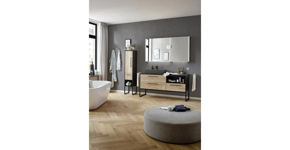 BADEZIMMER 155 cm  - Eichefarben/Anthrazit, Design, Keramik/Holzwerkstoff (155cm) - Dieter Knoll