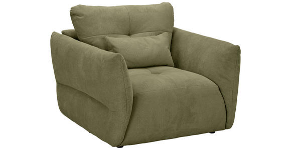SESSEL in Webstoff Olivgrün  - Schwarz/Olivgrün, KONVENTIONELL, Textil/Metall (112/88/120cm) - Carryhome