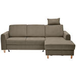 ECKSOFA  in Flachgewebe Braun  - Buchefarben/Braun, KONVENTIONELL, Holz/Textil (241/166cm) - Carryhome