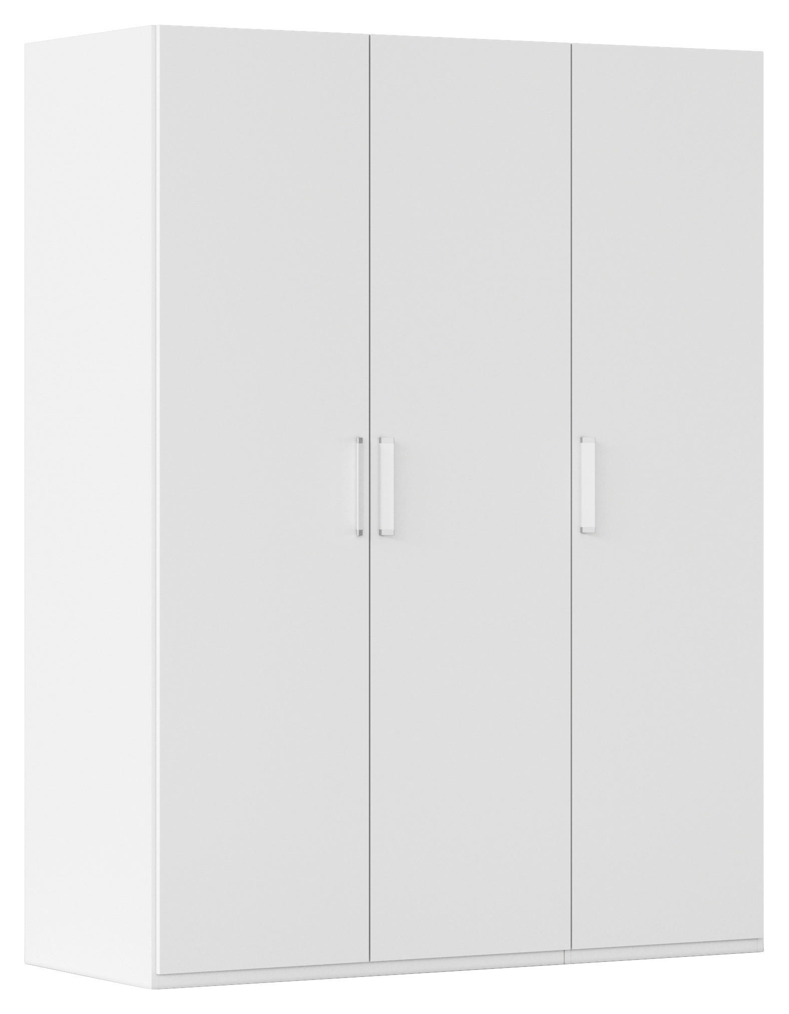 DREHTÜRENSCHRANK 151/197/60 cm,  in Weiß, 3 Tür(en)  - Silberfarben/Weiß, Design, Holzwerkstoff/Kunststoff (151/197/60cm) - Novel