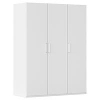 DREHTÜRENSCHRANK 151/197/60 cm,  in Weiß, 3 Tür(en)  - Silberfarben/Weiß, Design, Holzwerkstoff/Kunststoff (151/197/60cm) - Novel
