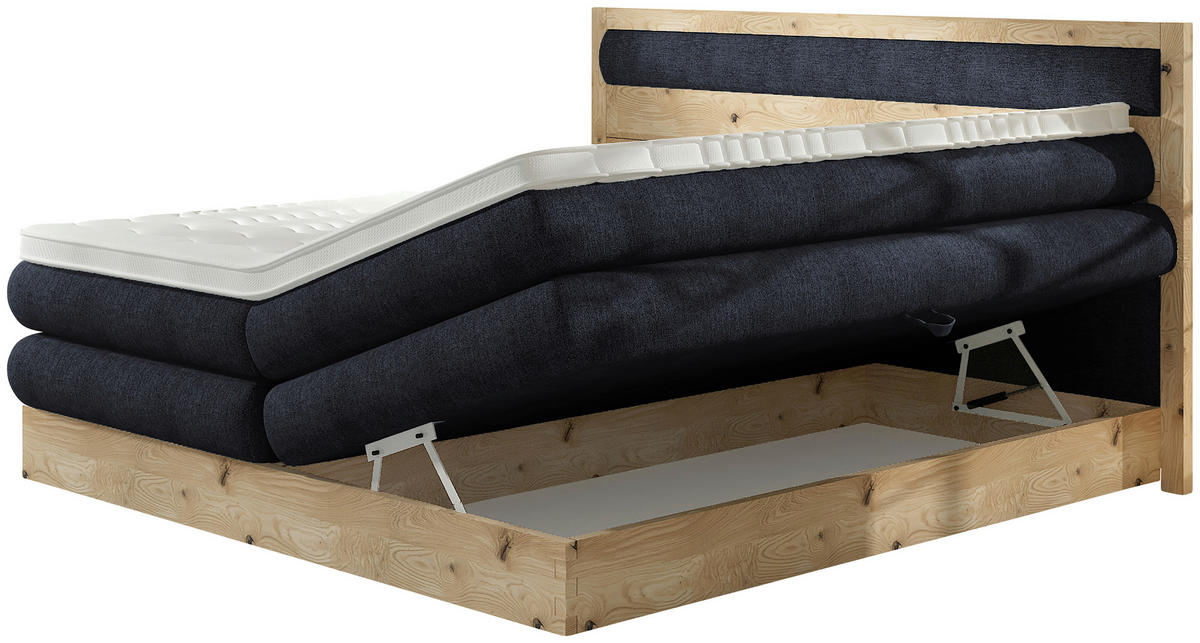 BOXSPRINGBETT 180/200 cm  in Schwarz, Eichefarben  - Eichefarben/Schwarz, KONVENTIONELL, Holz/Holzwerkstoff (180/200cm) - Valnatura