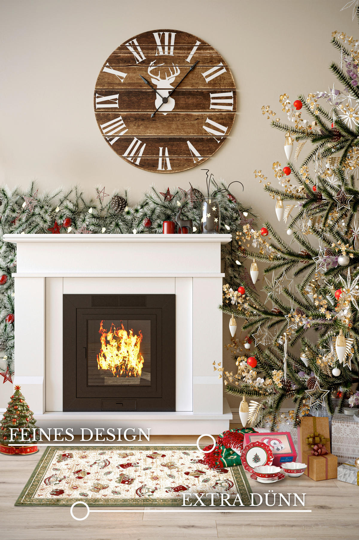 VINTAGE-TEPPICH 50/80 cm Toy's Delight Nostalgic Shine Weihnachten  - Multicolor, Design, Kunststoff/Textil (50/80cm) - Villeroy & Boch