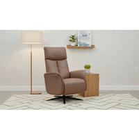 RELAXSESSEL NUBBI Lederlook Echtleder    - Schwarz/Braun, Design, Leder/Textil (75/109/84/148/84cm) - Livetastic