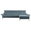 ECKSOFA in Bouclé Blau  - Blau/Schwarz, Design, Textil/Metall (330/186cm) - Johann Jakob