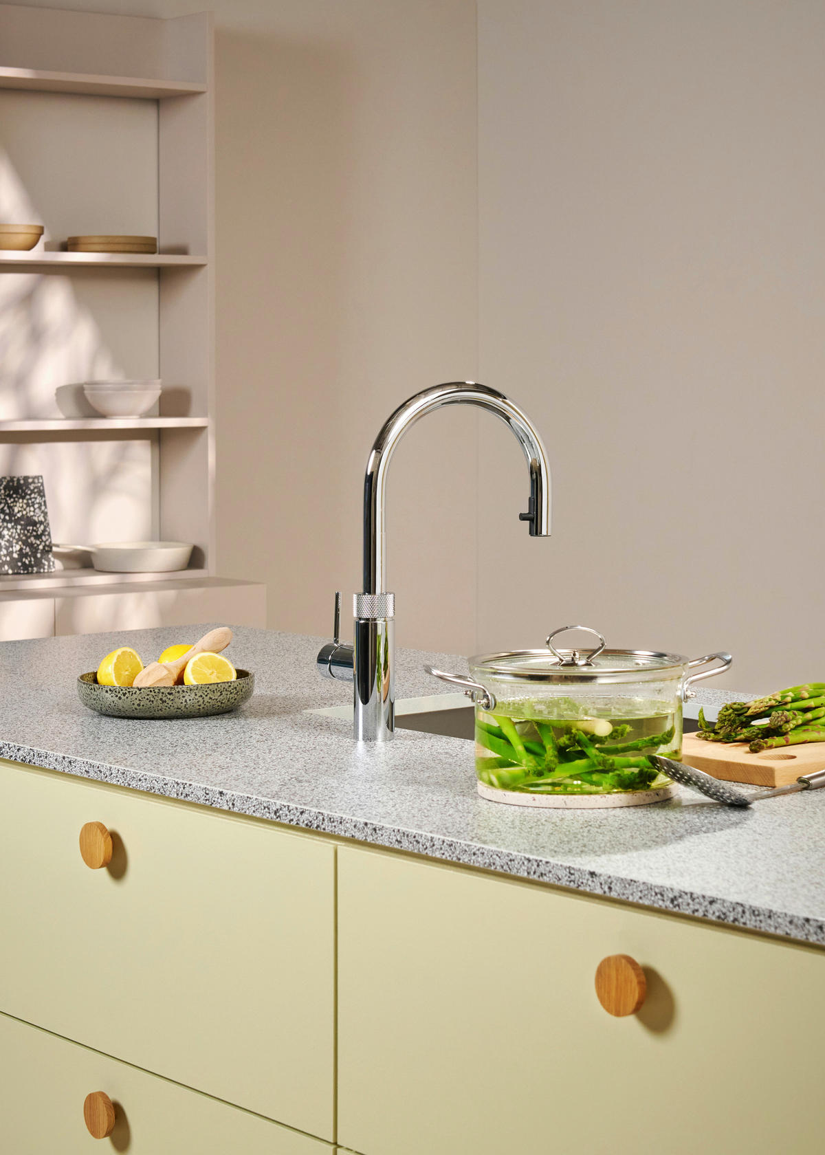 KÜCHENARMATUR Flex Round  - Chromfarben, Metall (4,6/40/25,6cm) - Quooker