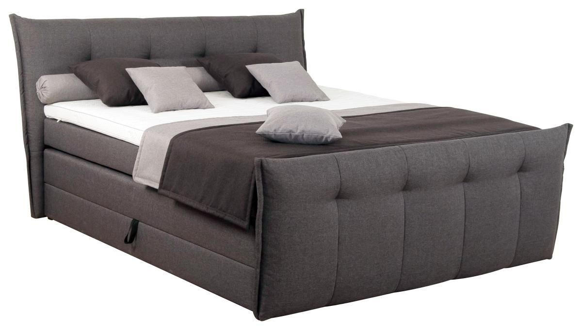 BOXSPRINGBETT 180/200 cm  in Anthrazit  - Anthrazit/Schwarz, Design, Kunststoff/Textil (180/200cm) - SetOne by Musterring