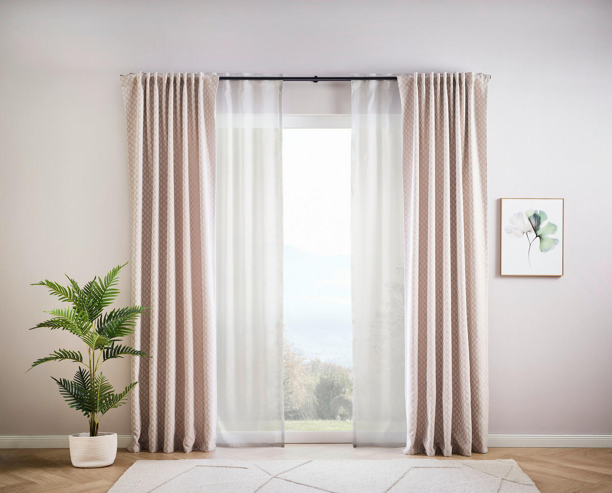 FERTIGVORHANG  blickdicht  140/245 cm   - Beige, KONVENTIONELL, Textil (140/245cm) - Dieter Knoll