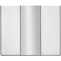SCHWEBETÜRENSCHRANK 271/229/62 cm 3-türig Weiß  - Alufarben/Weiß, KONVENTIONELL, Glas/Holzwerkstoff (271/229/62cm) - Carryhome