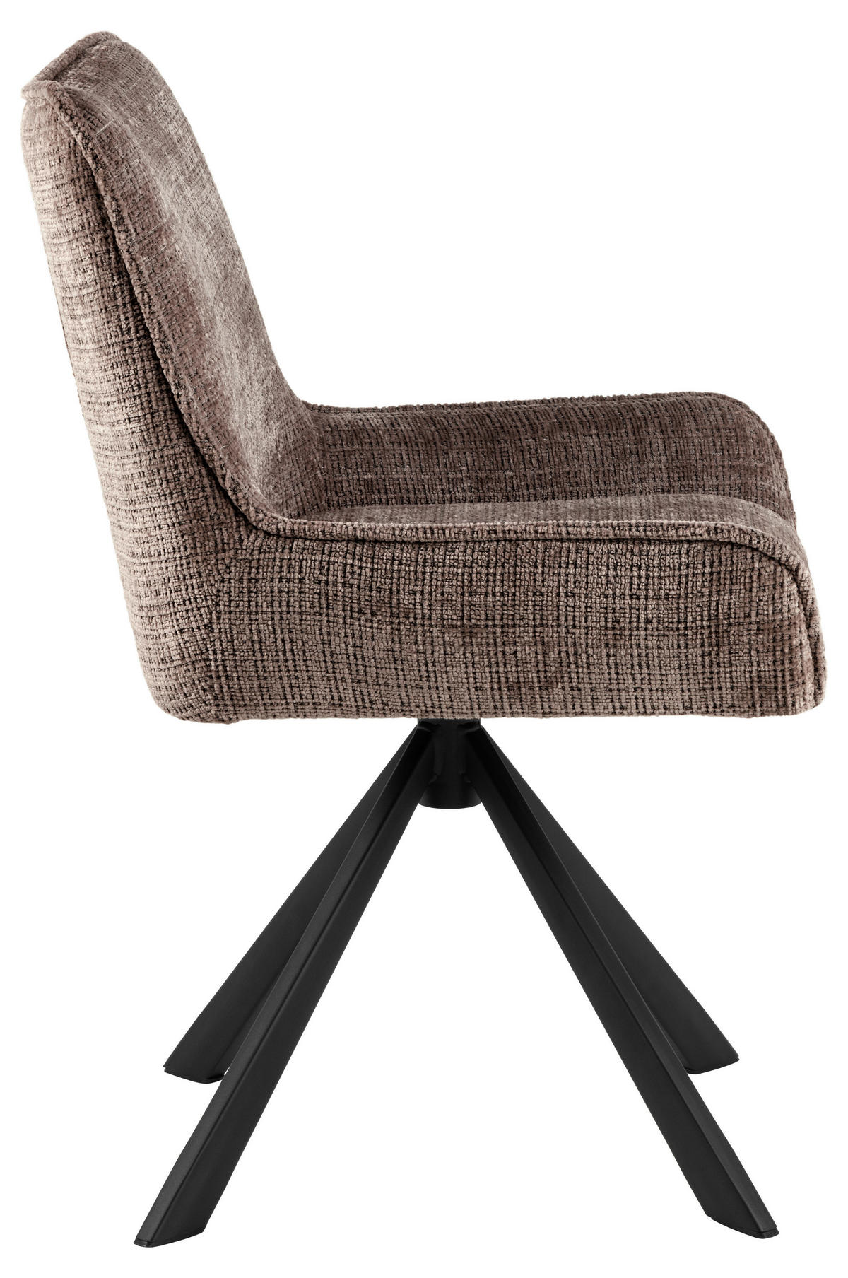 STUHL Flachgewebe Braun  - Schwarz/Braun, Trend, Textil/Metall (59/81/56cm) - MID.YOU