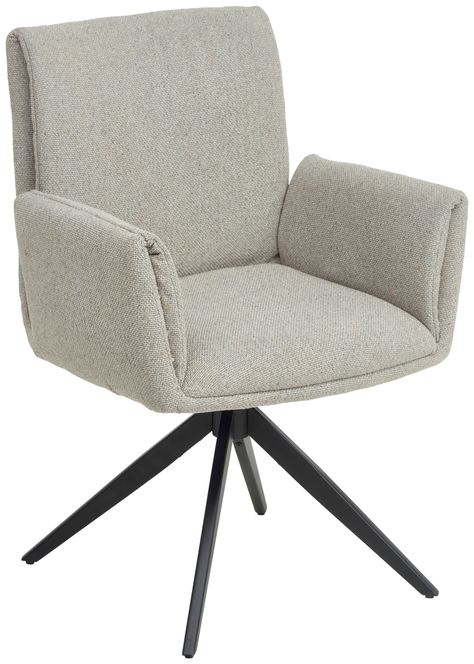 ARMLEHNSTUHL  in Eisen Flachgewebe  - Taupe/Schwarz, MODERN, Textil/Metall (65/90/60cm) - Novel