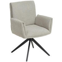 STOL MED ARMSTÖD järn flatväv  - svart/taupe, Modern, metall/textil (65/90/60cm) - Novel