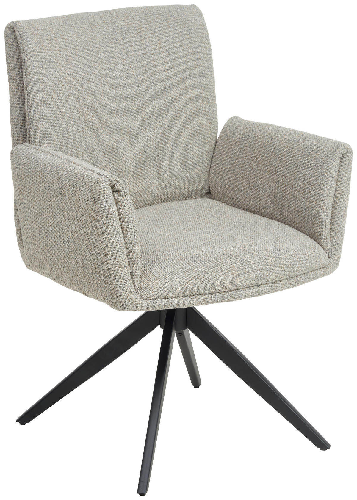 STOL MED ARMSTÖD järn flatväv  - svart/taupe, Modern, metall/textil (65/90/60cm) - Novel