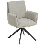 ARMLEHNSTUHL  in Eisen Flachgewebe  - Taupe/Schwarz, MODERN, Textil/Metall (65/90/60cm) - Novel
