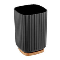 ZAHNPUTZBECHER  - Schwarz/Naturfarben, Basics, Naturmaterialien/Kunststoff (8,5/11/8,5cm) - Wenko