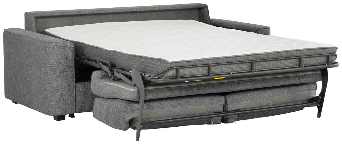 SCHLAFSOFA Webstoff Dunkelgrau  - Dunkelgrau/Schwarz, Design, Kunststoff/Textil (186/83/100cm) - Xora
