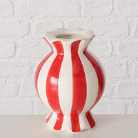 VASE 17,5 cm  - Rot/Weiß, Basics, Keramik (13/17,5cm) - X-Mas