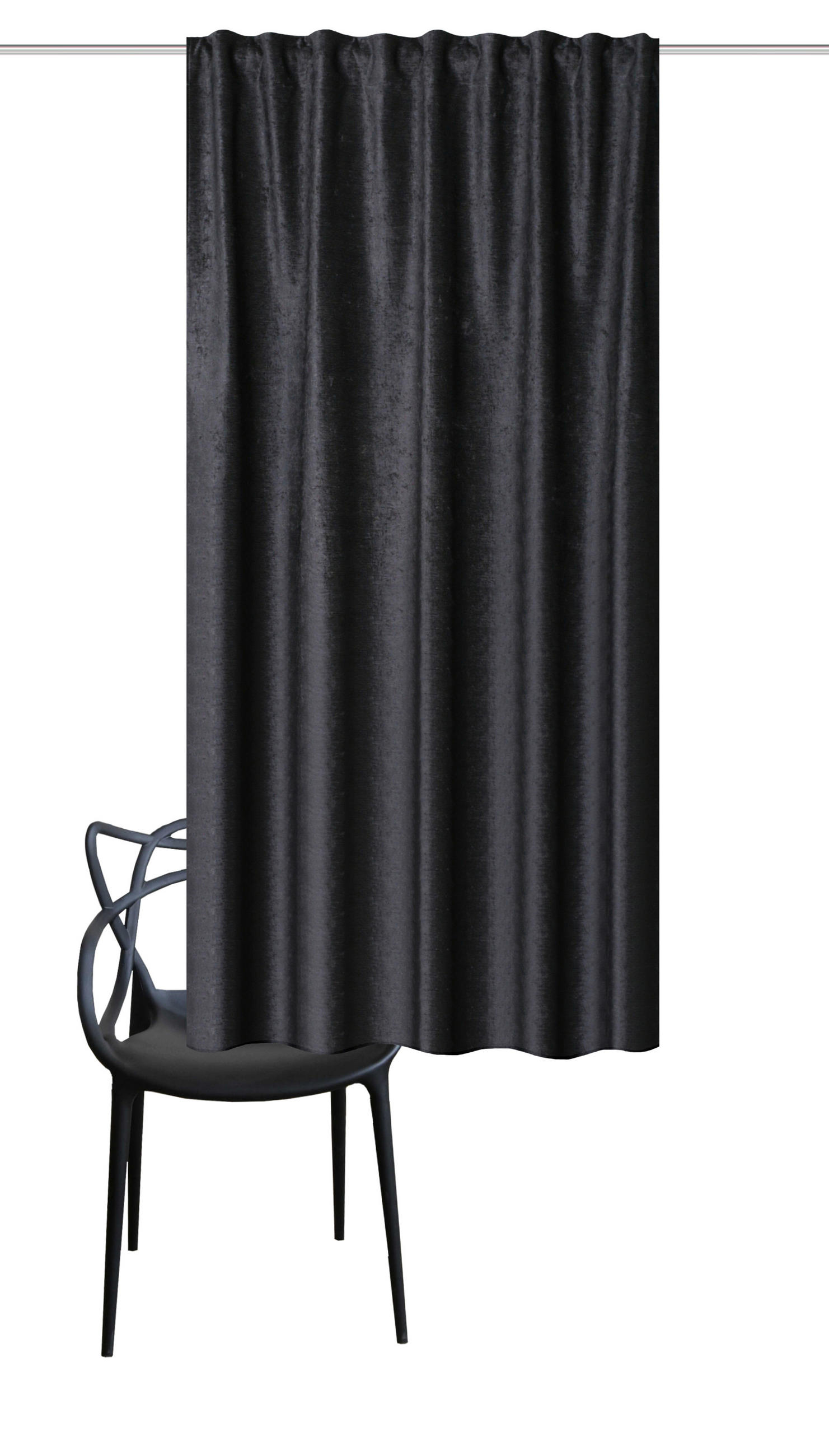 FERTIGVORHANG blickdicht  - Anthrazit, Basics, Textil (135/175cm)