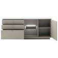 SIDEBOARD Grau, Eichefarben  180/77/44 cm  - Eichefarben/Grau, Design, Holzwerkstoff/Metall (180/77/44cm) - Novel