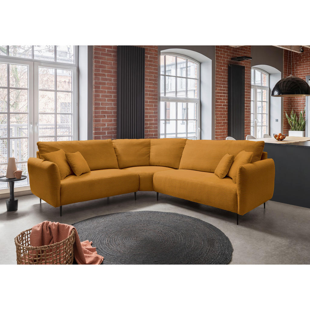 Thumbnail - Livetastic Ecksofa, Gold, Textil, 5-Sitzer, Füllung: Schaumstoff, L-Form, 256x256 cm, Made in EU, Typenauswahl, Rücken e...