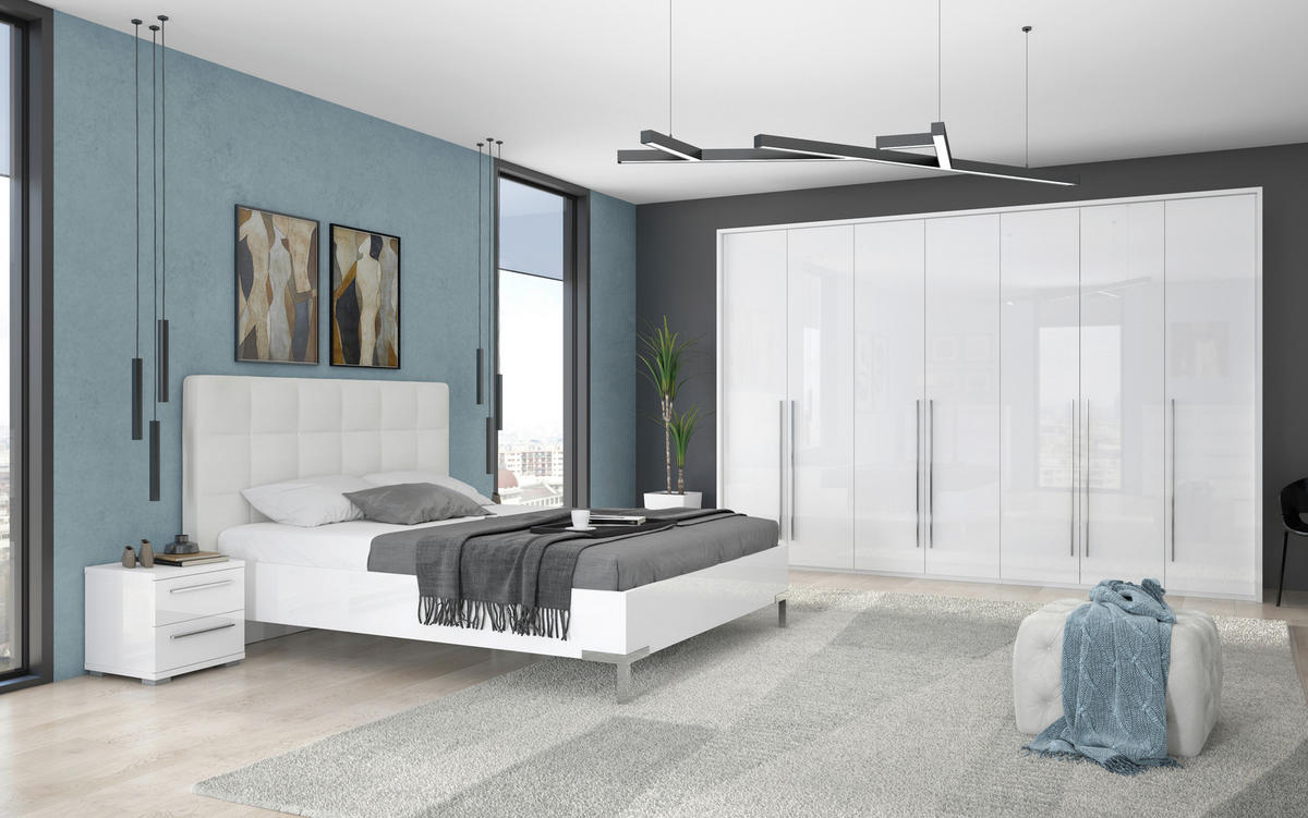 ORMAR SA KLASIČNIM VRATIMA bela, bela visoki sjaj  322/226/60 cm  - bela visoki sjaj/bela, Dizajnerski, pločasti materijal/plastika (322/226/60cm)