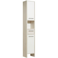 HOCHSCHRANK JAN -SC- - Alufarben/Weiß, KONVENTIONELL, Holzwerkstoff (33/196/28cm) - Carryhome