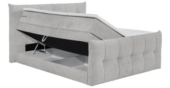 BOXSPRINGBETT 180/200 cm in Hellgrau - Hellgrau/Schwarz, Basics, Holzwerkstoff/Kunststoff (180/200cm) - Esposa