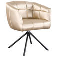 ARMLEHNSTUHL  Sitzfläche 360° drehbar Webstoff  Schwarz, Champagner  - Champagner/Schwarz, Design, Textil/Metall (67/79/64cm) - Novel