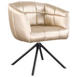 ARMLEHNSTUHL  Sitzfläche 360° drehbar Webstoff  - Champagner/Schwarz, Design, Textil/Metall (67/79/64cm) - Novel