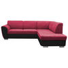 ECKSOFA  in Velours Rot, Schwarz  255/196 cm  - Silberfarben/Rot, Design, Kunststoff/Textil (255/196cm) - MID.YOU